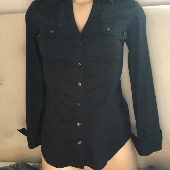 Express Tops - Express Stretch Button Down Shirt , XS